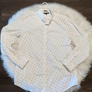 Banana Republic - Mens Large - Dress Shirt - White/Blue